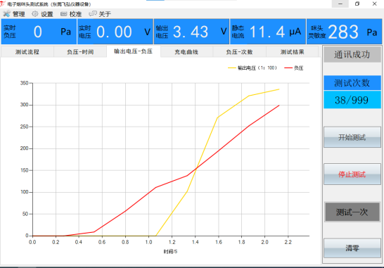 電（diàn）子煙測試設備操作頁麵